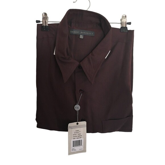 Robert Barakett Button Up Shirt Men's Size XXL Maroon Loano Robert Barakett Button Up Shirt Men's Size XXL Maroon Loano